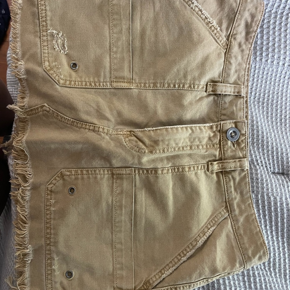 Free People Cut off Khaki Skirt Size 29